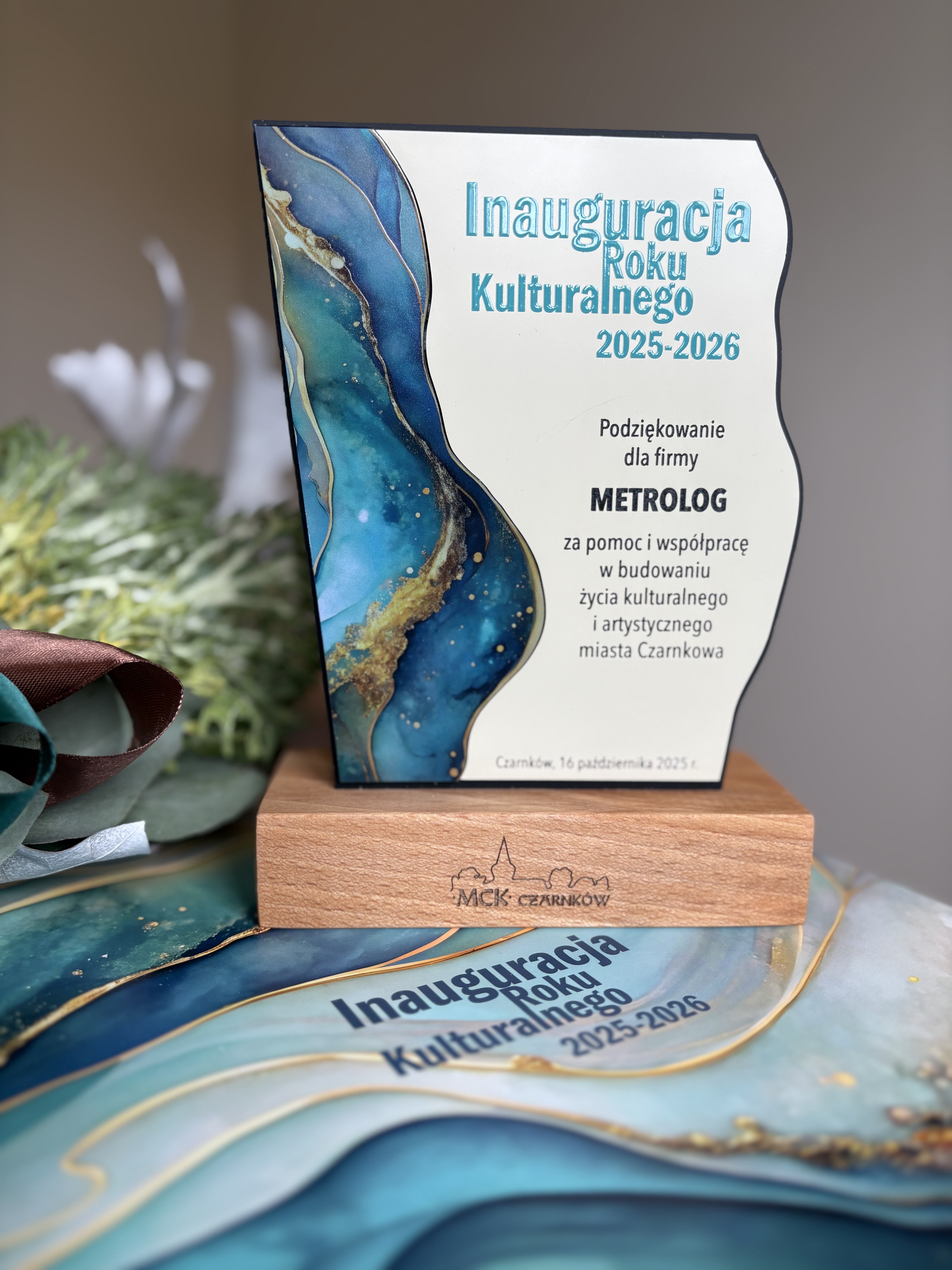 Nagroda Nagroda dla METROLOG z MCK Czarnków - statuetka, dyplom i kwiaty